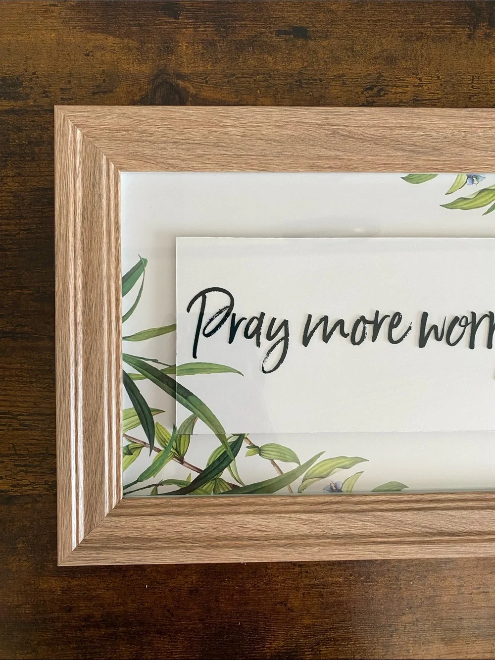 “Pray More Worry Less” Wall Decor